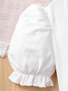 Conjunto de 2 piezas para niñas preadolescentes con blusa de manga corta en color liso y vestido camisola con estampado floral diminuto