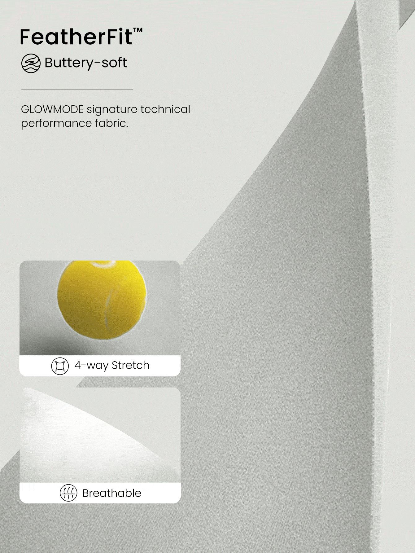 GLOWMODE 31" Featherfit™ V型腰帶超寬喇叭褲 - 淺灰色 - 查看 5