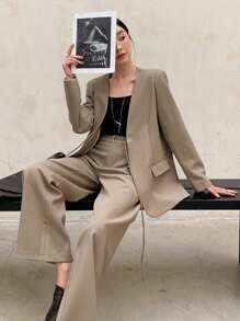 DAZY 1 Set Women V-Neck Blazer & Pants Suit