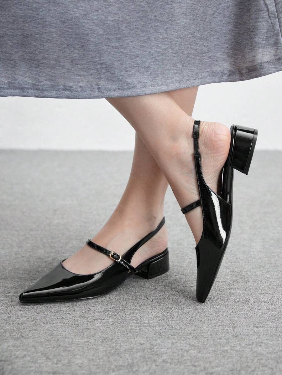 CUCCOO BIZCHIC New Style Pointed Toe Minimalist Commuter Elegant Women Shoes - Black - View 1