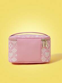 TOM & JERRY X SHEIN Pink Cartoon Print Makeup Organizer Bucket Bag - Pink - View 5