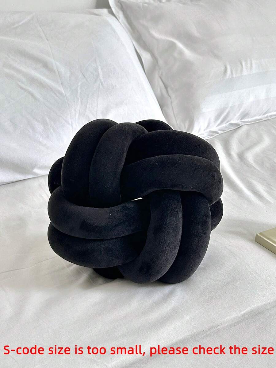 1pc Solid Color Versatile Twisted Octagonal Decorative Throw Pillow For Sofa, Coffee Table, Bedroom - Black - View 1