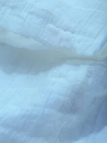 DAZY 女式泡泡袖纹理腰身中长连衣裙太阳裙 - 藍色 - 查看 3