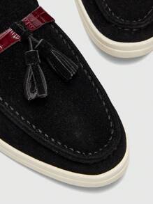 CUCCOO BIZCHIC Women's Casual Versatile Flat Slip-On Shoes With Fringed Design Spring Shoes Spring Break Easter - Black - View 7