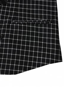 Manfinity Mode Chaleco sin mangas casual con botones y estampado de cuadros para hombres de Manfinity Mode, para uso diario, regalo para novios