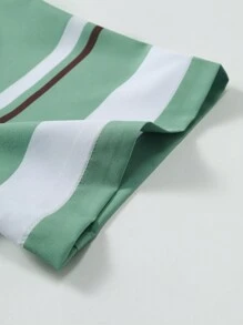 Manfinity Homme 2pcs/Set Men's Simple Casual Short Sleeve Top And Shorts - Green - View 3