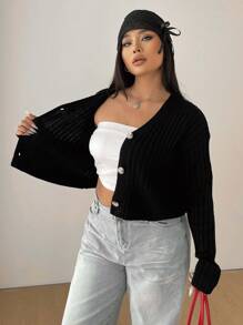 POPSWAY Cardigan en tricot de mode simple et décontracté pour femme, à porter au quotidien