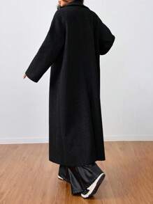 SHEIN Unity Casual Collared Long Overcoat Fall Winter Cloth For Women