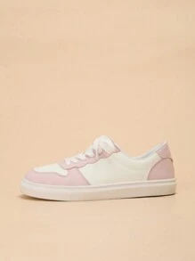 CUCCOO EASI Women's Round Toe Lace-Up Flat Casual Sneakers, Athletic Sports Shoes, Suitable For All Seasons Spring Summer Shoe Tainers