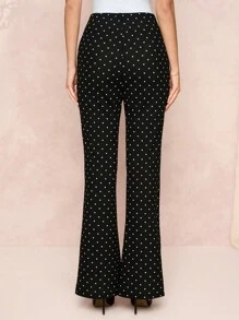 SHEIN Clasi 双排扣波点优雅女士长裤，情人节 - 黑與白 - 查看 2