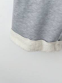 SHEIN LUNE 大码纯色前系带口袋休闲裤，日常穿着 - 灰色 - 查看 3