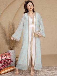 2pcs Set: Floral Print Jacket And Dress For Teen Girls - Multicolor - View 6