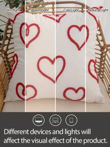 1 buah Sarung Bantal Bordir Hati, 100% Poliester, Penutup Resleting, Tanpa Isi, Cocok untuk Dekorasi Hari Valentine di Ruang Tamu, Kamar Tidur, Ruang Makan, dan Musim Pernikahan Romantis - MultiWarna - View 7