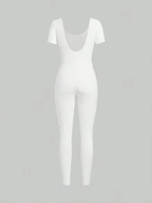 SHEIN EZwear 2pcs/Set Women's Black & White Knitted Bodycon Pants