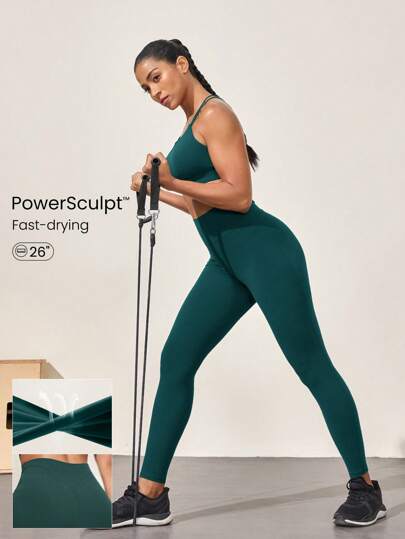 GLOWMODE 26" Trainingsleggings, mittlere Stützwirkung, schnelltrocknend, feuchtigkeitsableitend, angenehm kühl