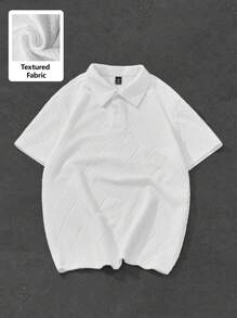 Manfinity Homme Ropa de hombre Manfinity Mode con superficie de textura sólida: Camisa de vestir roja, camisa con cuello, ropa casual, chaqueta tipo polo, ropa casual blanca, chaqueta comercial, ropa diaria para ir al trabajo, regalos para hombres.