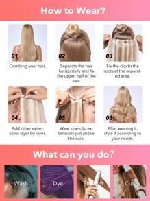 7PCS Straight Clip In Hair Extensions 100% Real Human Hair 14-24 Inch 115G Double Weft Invisible Clip Hair Extensions Remy Natural Human Hair For Women Girls Daily Use - S1B/19/1B - View 7