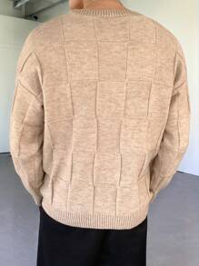 Manfinity CasualKnits Men's Solid Color Round Neck Long Sleeve Casual Sweater - Multicolor - View 2