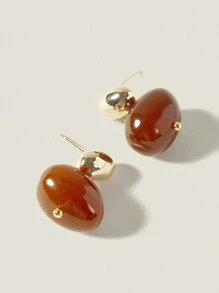 Muvela 18K Gold Plated New Style Bead Stud Earrings, Suitable For Everyday Wear - Yellow Gold - View 1