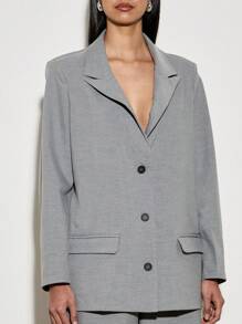 AiiRZ Ensemble veste blazer surdimensionnée et pantalon palazzo professionnel. Tailleur formel avec pantalon ample. Tenue de travail de bureau, look exécutif contemporain pour la carrière