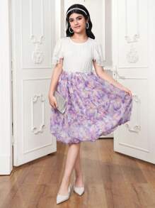 SHEIN 2 Pieces Set Solid Colored Top And Skirt, Casual And Fashionable Daily Wear For Teen Girls - Black - View 4