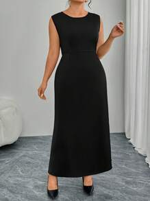 Modelyn Plus Size Foil Print Scarf & Solid Color Midi Skirt 2 Pieces Set Fall Cloth For Women