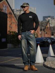 DAZY Men's Simple Pocket Design Casual Denim Jeans, Suitable For Daily Wear In Autumn - Blue - View 4