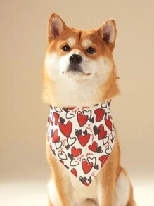 PETSIN 1 pieza Babero universal para mascotas (gatos y perros) del Día de San Valentín, con diseño de corazones y letras, pañuelo moderno para perros
