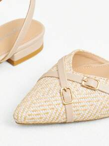 Styleloop Women's Pointed Toe Slip-On Flats, Gold Casual Outdoor Daily Boat Shoes, PU Leather Soft Sole Fashion Versatile Loafers, Suitable For Dresses - Apricot - View 5