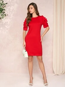 SHEIN Clasi Women's 3D Rose Romantic Valentine's Day Dress, Valentine's Outfit Festival