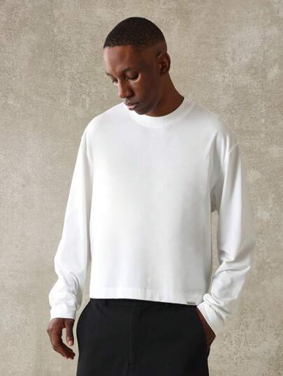 SUMWON 基本款长袖圆领棉质宽松上衣