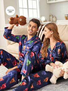 CoupledUp Men's Christmas Color Loungewear Pajama Set - Multicolor - View 8