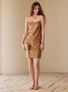 MOTF PREMIUM Falda recta con lentejuelas