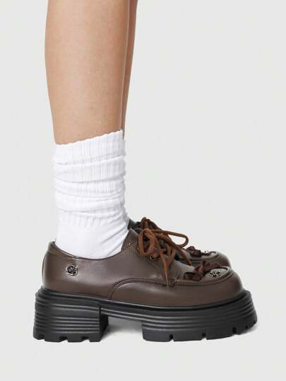 Kawaii Zapatos tipo Mary Jane de mujer con lazo gótico, detalles en 3D con flores, suela blanda tipo mocasín, estilo punk rock con plataforma y tacón de cuña tipo Oxford