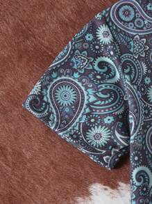 SHEIN 2pcs Young Boys Spring & Summer Vacation Casual Retro Printed T-Shirt Paired With Gray Pants Set, Suitable For Outdoor Activities, Daily Wear And Vacation