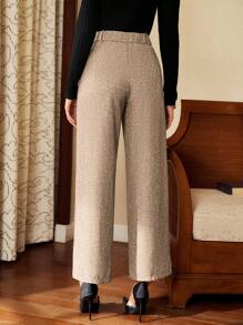 Vintamour Eleganckie spodnie damskie w stylu vintage z wysokim stanem i prostymi nogawkami w kolorze szarym, z kieszeniami, zimowe, damskie, na Święto Dziękczynienia, zimowe, świąteczne, damskie, świąteczne, świąteczne, sylwestrowe, świąteczne