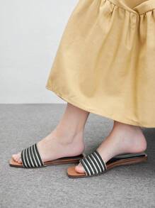 CUCCOO BIZCHIC Women's Rhinestone Design Casual Flat Sandals Spring Shoes Spring Break Easter - Black - View 1