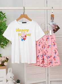 Pijama con diseño de corazones lindo para niñas - Multicolor - Ver 3