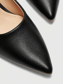 CUCCOO BIZCHIC 女士尖头细跟小猫跟鞋黑色简约通勤时尚办公室高跟鞋 - 黑色 - 查看 7