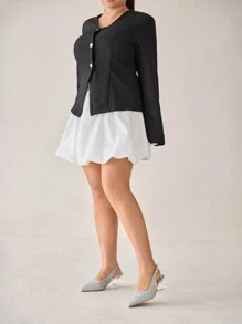 CUCCOO CURVES Women's Fashion Crystal Heel Glitter Silver Ladies High Heel Backless Pumps, Suitable For Going Out, Banquet, Party And Other Events - Metallic Silver - View 9