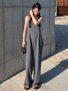 DAZY Women's Solid Color Casual Loose Strap Jumpsuit For Women Lounge Sets For Women - Grey - View 5