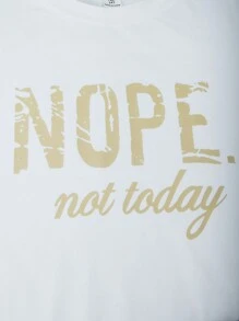 Bộ 2 áo thun cổ tròn in chữ cho bé gái tuổi teen + quần ống rộng, phong cách đường phố thường ngày - Màu Khaki - Xem 4