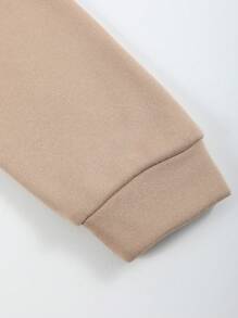 Manfinity Homme 男士纯色长袖连帽运动衫，带口袋，休闲日常穿着