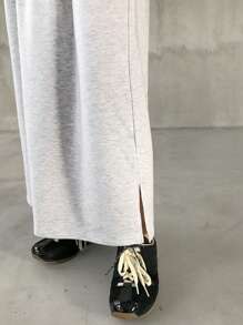 FRIFUL Women's Long Letter Printed Dress With Contrast Trim, Summer Wear Sundress,Casual Women Dresses