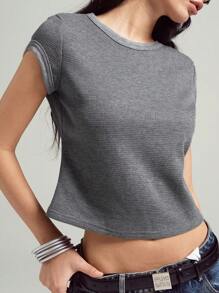 LYSMO Unisex Relaxed Fit Faded Gray T-Shirt- Spring/Summer Vacation-2025New Arrival