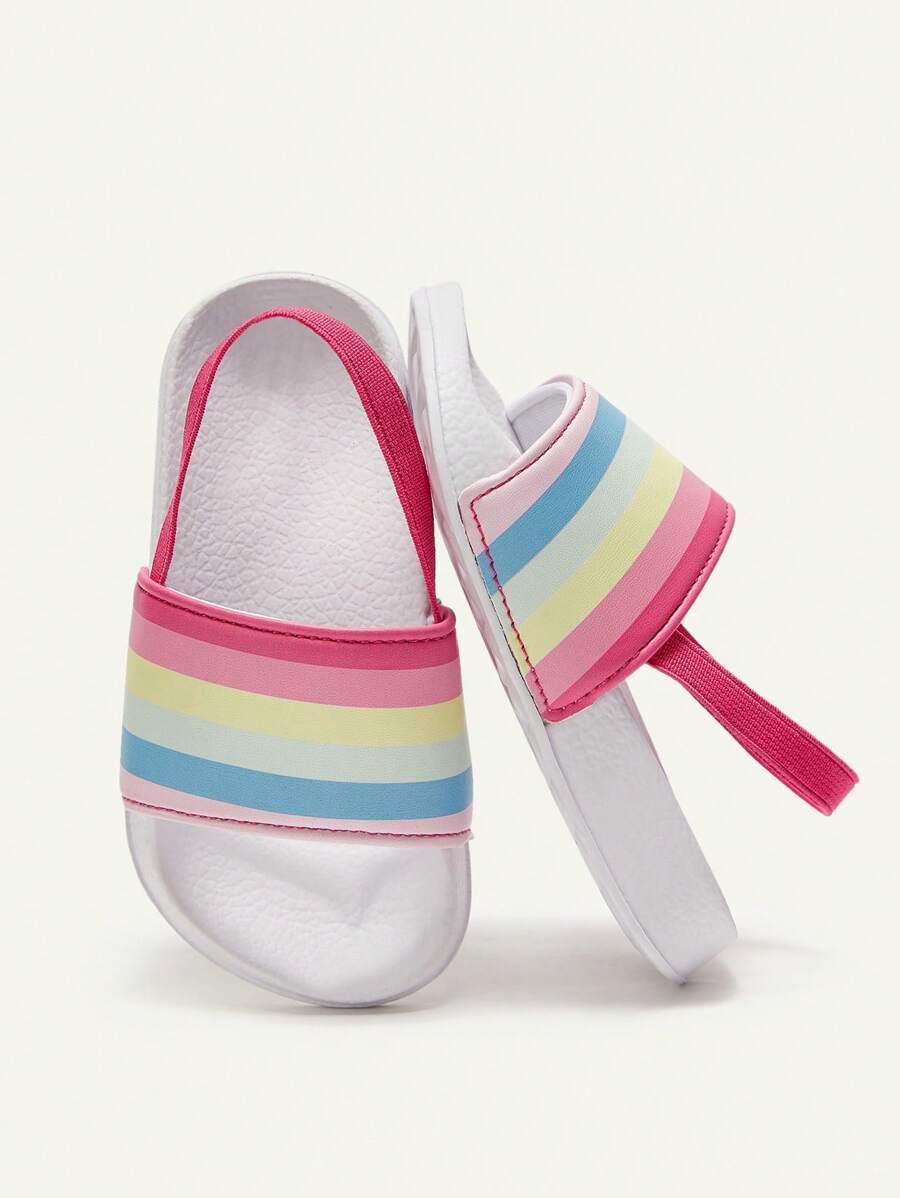 Cozy Pixies 时尚百搭彩虹元素夏季沙滩防滑可爱户外婴儿拖鞋/凉鞋 - 粉色 - 查看 1