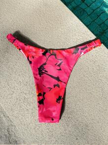 SHEIN VCAY 女士花卉印花性感比基尼泳装下装，适合夏季海滩度假，春夏装，夏季服装，情人节，女士度假服装，女士海滩服装，节日，浪漫优雅服装，波西米亚风，波西米亚风，甜美，狂欢节服装，热带度假女装，狂欢节