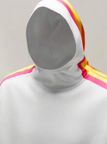 Manfinity VCAY Sudadera con capucha de manga larga y ajuste holgado casual para hombres, de punto, diaria y juvenil