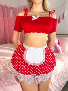 PetitDoll Cute Series 3pcs/Set Sexy Lace Patchwork Lingerie Set