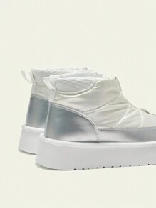 OUTDOORSY 粉色系带中筒时尚靴，保暖 - 銀色 - 查看 4